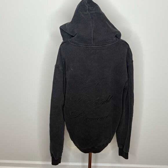 Club Paradise "A Midnight Romance" Faded Black Cotton Hoodie Mens Large - Picture 5 of 11